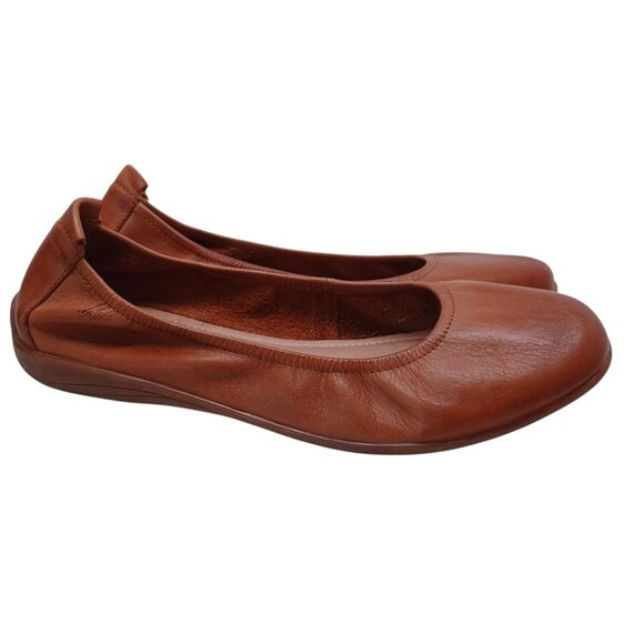 Josef Seibel Shoes Brown Leather Fenja 01 Ballet Flat Comfort Womens 7 7.5 or 38 - Picture 1 of 14